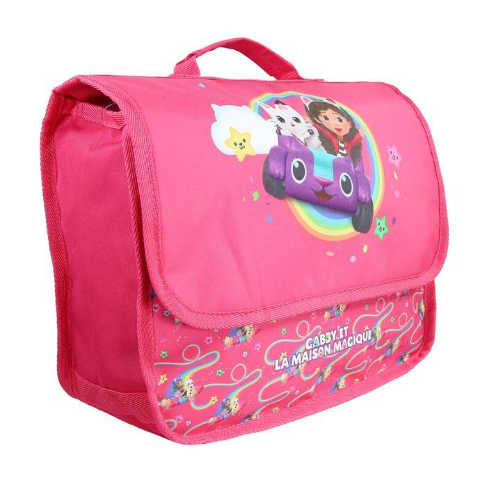 Mochila escolar Bagtrotter - Gabby e a Casa Mágica - 32 cm - Rosa - Menina - 1 compartimento - Alças de ombro acolchoadas e fechamento com zíper...