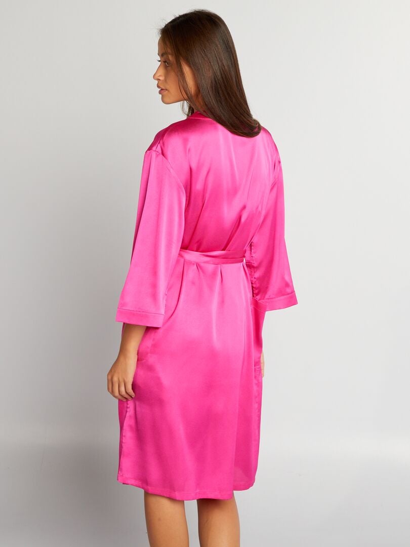 Satijnen kimono - ROZE