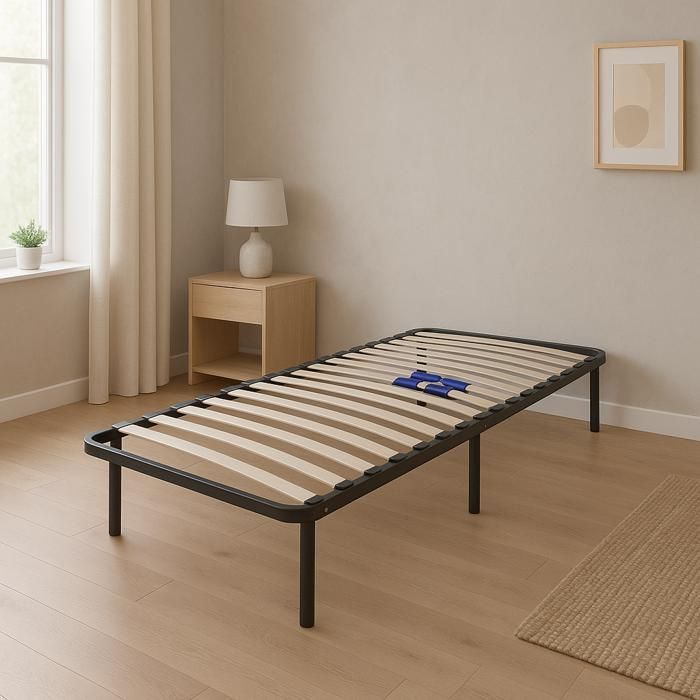 Bedbodem - Marion - Zwart - Lattenbodem - 90x190 cm - Snelle montage - Eenpersoons