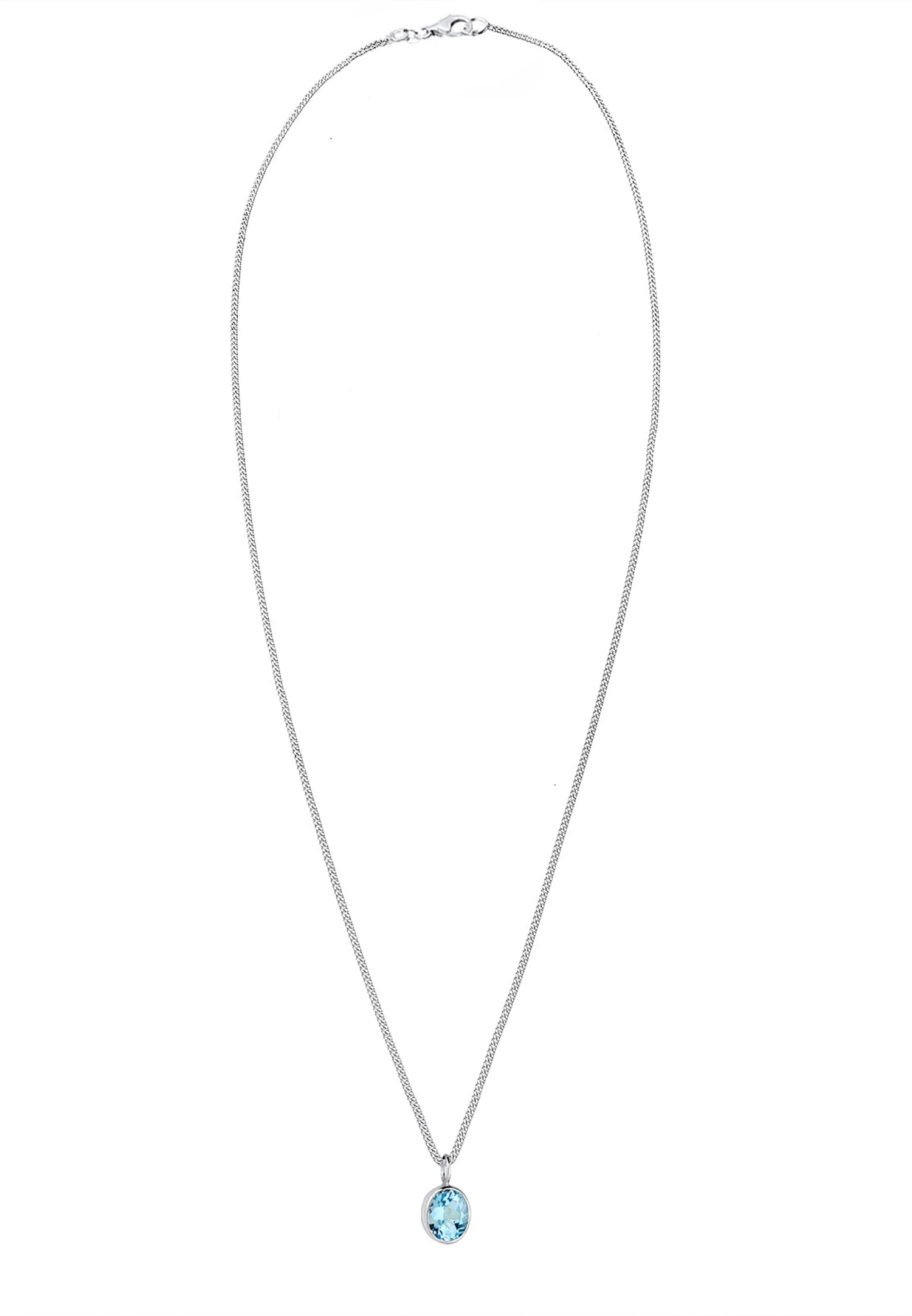 Elli Femmes Pendentif solitaire élégant avec topaze bleu clair en argent sterling 925