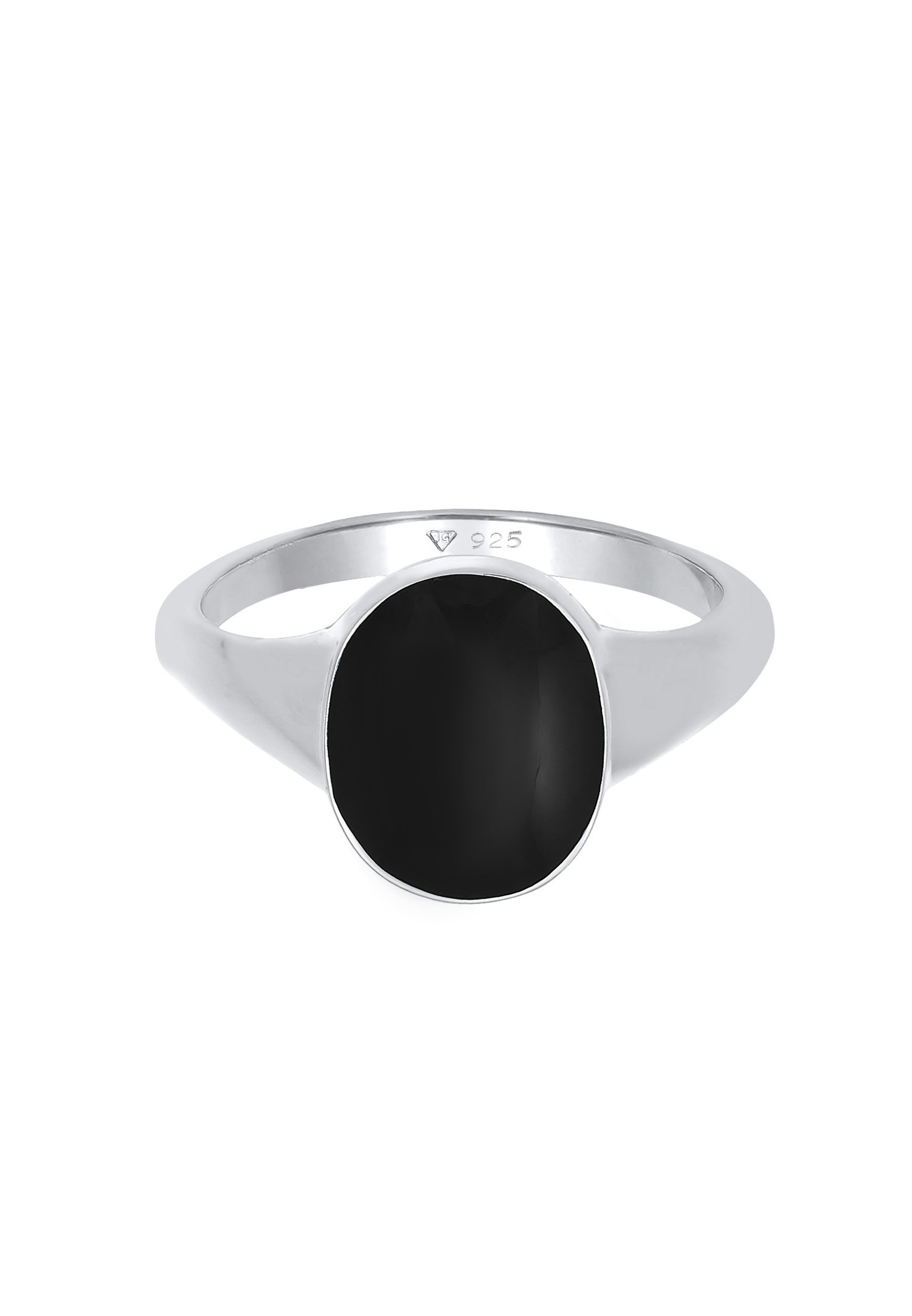 Elli Bague Signet pour Femme Ovale Classique avec Émail en Argent Sterling 925 Plaqué Or
