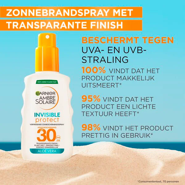 Garnier Ambre Solaire Invisible Protect SPF30 Zonenspray<br>150 ml