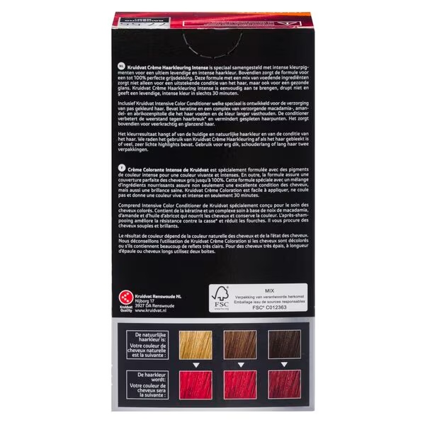 Kruidvat Intense 77.55 Očaravajuća crvena kremasta boja za kosu