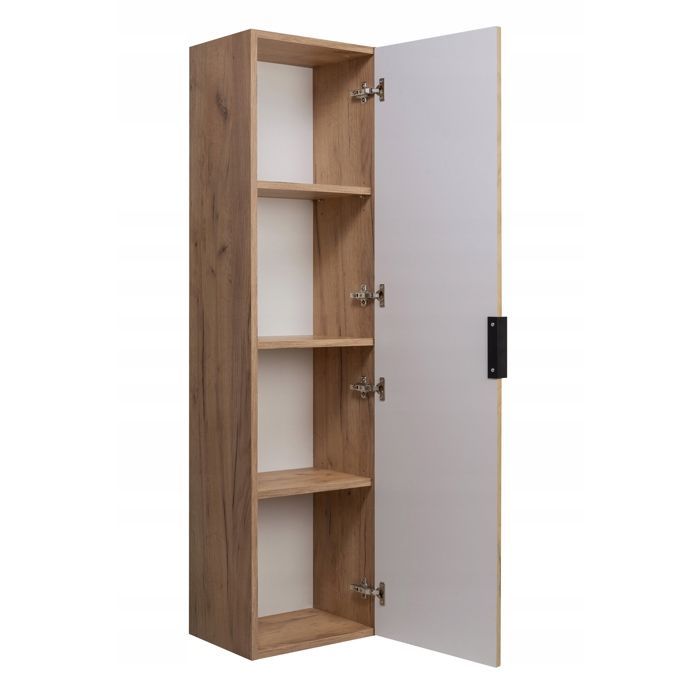FLOW Bathroom Furniture Set - 80cm Countertop Basin Unit and Wall Cabinet - Oak