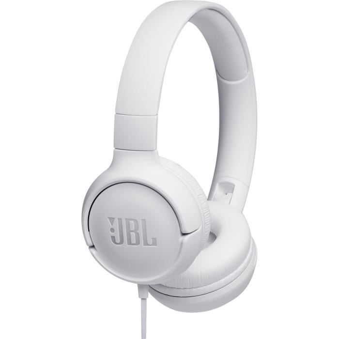 Auriculares con cable JBL Tune 500 - Sonido Pure Bass - Diseño ligero y plegable - Blanco