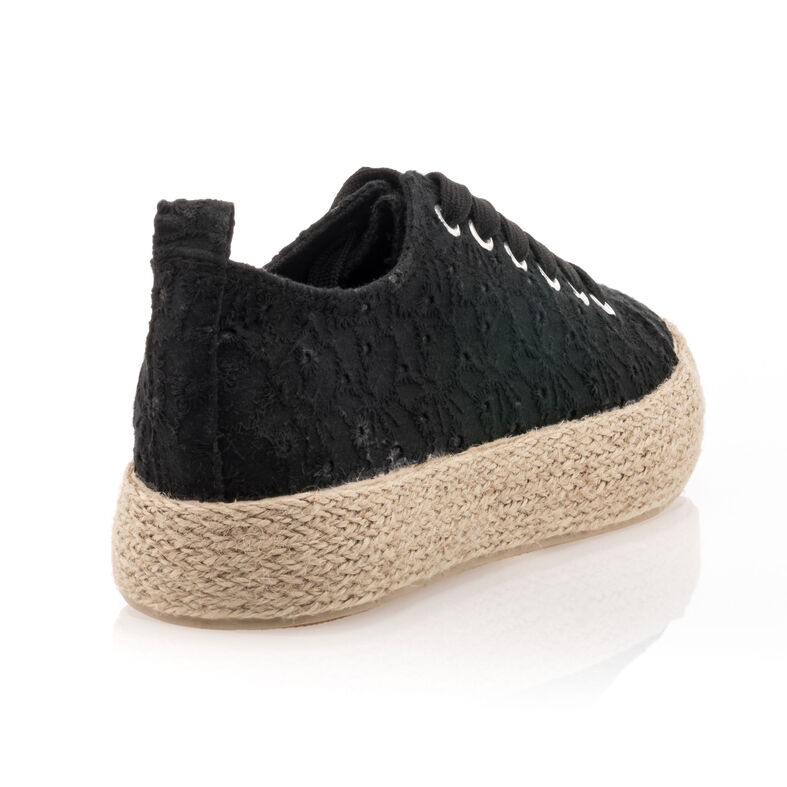 Dámske čierne espadrilky s lanovou podrážkou