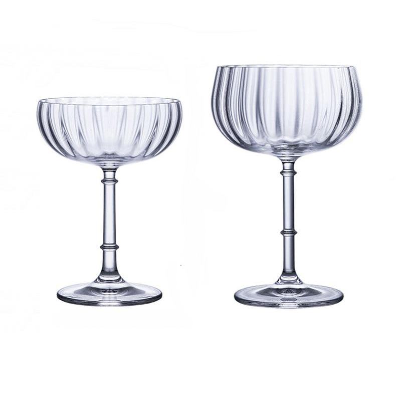 Spedizione gratuita. Set di 2 bicchieri da cocktail/martini in cristallo.