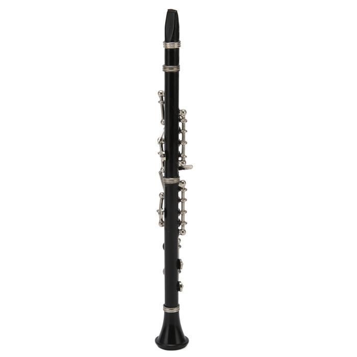 Mini clarinete - SALUTUYA - Modelo negro de 16 cm - Realista - Acabado exquisito - Soporte de exhibición incluido