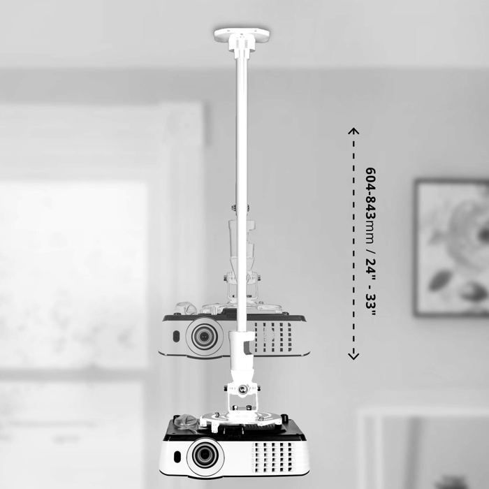 Duronic PB08XL Ceiling Projector Mount, 360° Rotating, 180° Tilting, 180° Swivel, 10 kg Maximum Load