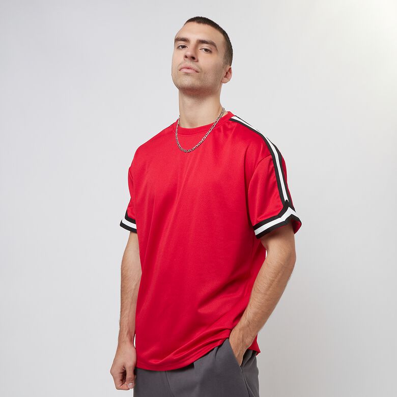 Oversized gestreept mesh T-shirt