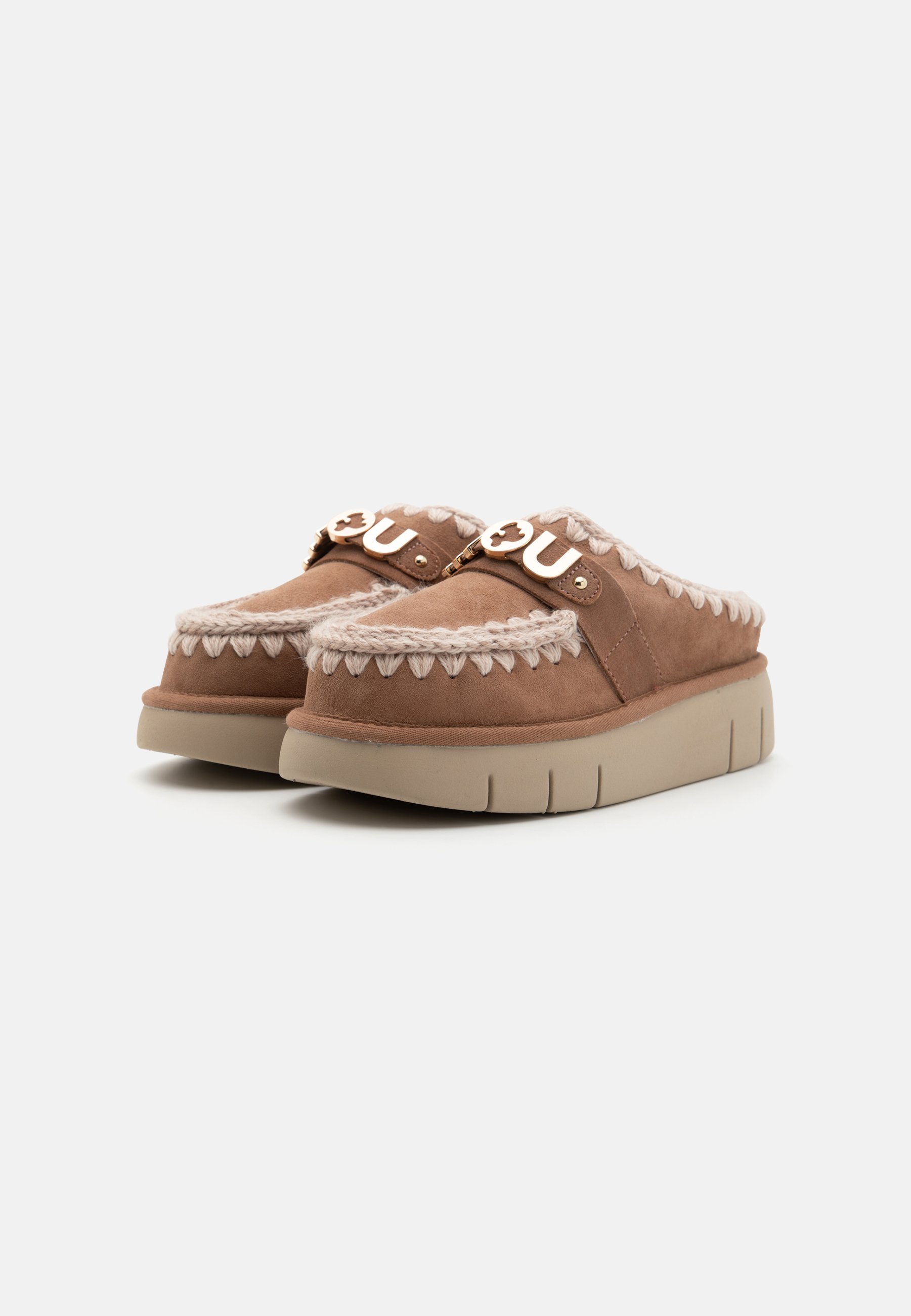 Mules Mou BOUNCE CLOGM AVEC LOGO MÉTAL - rose marron