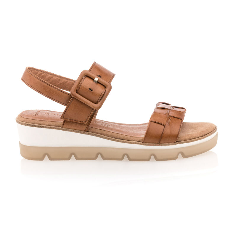 Braune Damensandalen / Zehenfreie Schuhe