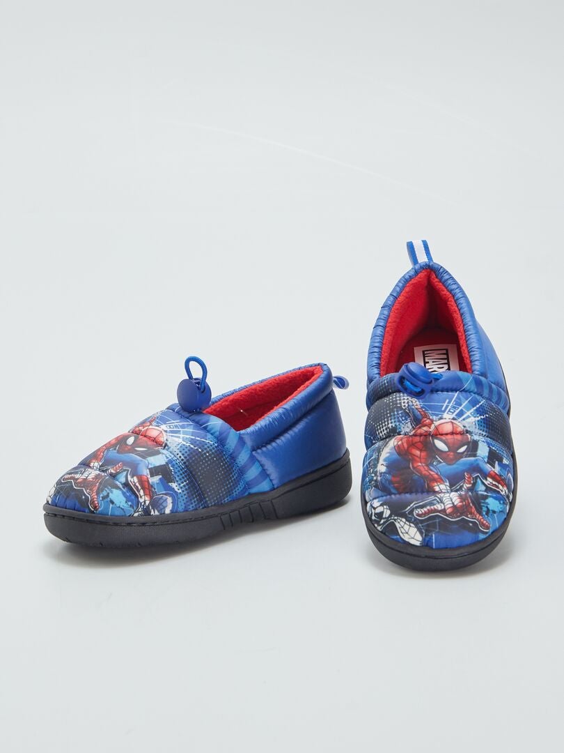 Pantufas fechadas acolchoadas do Homem-Aranha - Azul