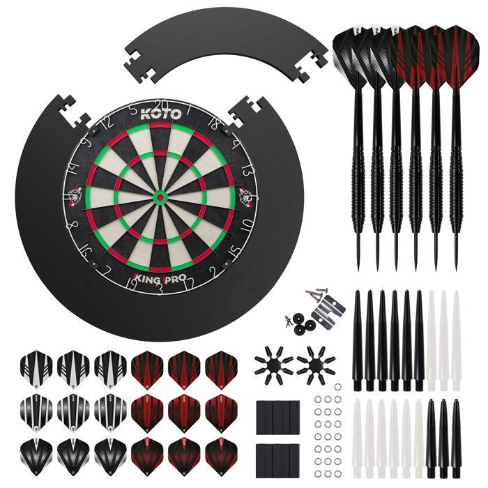 KOTO - King Pro Zwart Dartbord (Officiële Afmetingen) Sisal Doelwit Incl. 4 stuks Omranding 2