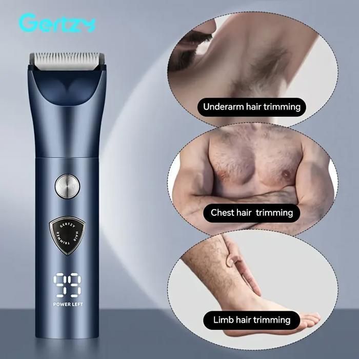 Professionnel Homme Corps Poils Trimmer - Rasoir Électrique avec Barber, Trimmer Moustaches, Charge USB, Accessoires Barber