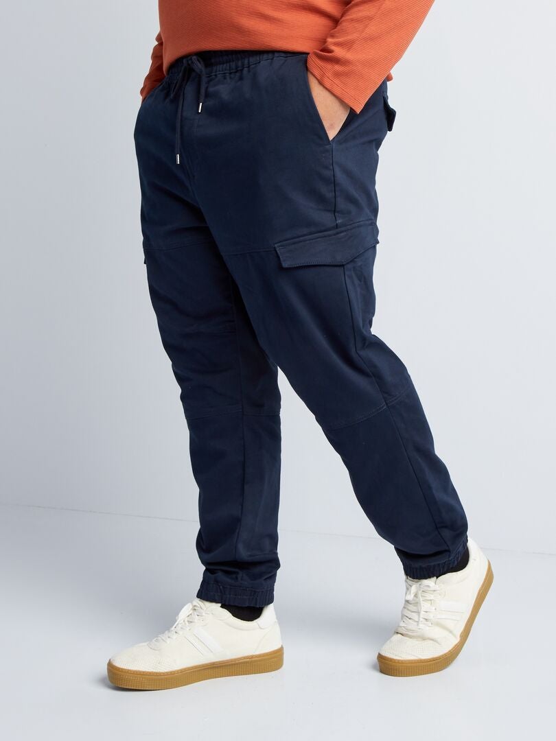 Calça chino com bolsos laterais - AZUL
