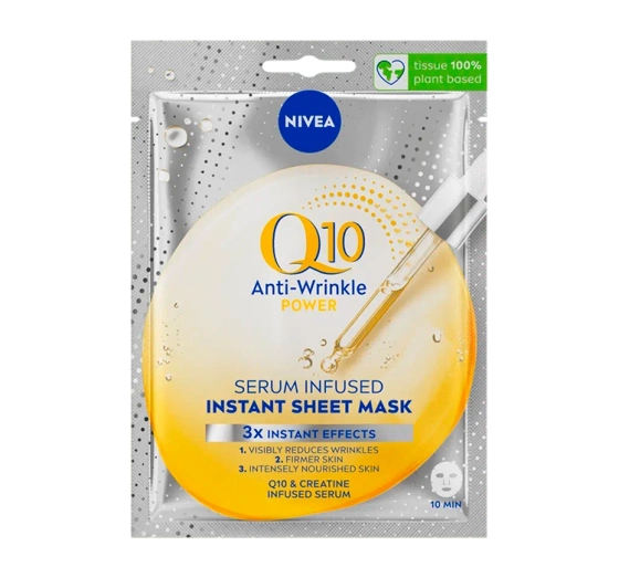 NIVEA Q10 Power maska w płachcie z serum przeciwzmarszczkowym 1 sztuka