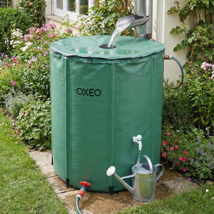 Tanque de recolección de agua de lluvia de 550 litros, tanque flexible de PVC reforzado - Plegable - Con grifo y válvula de alivio - Filtro