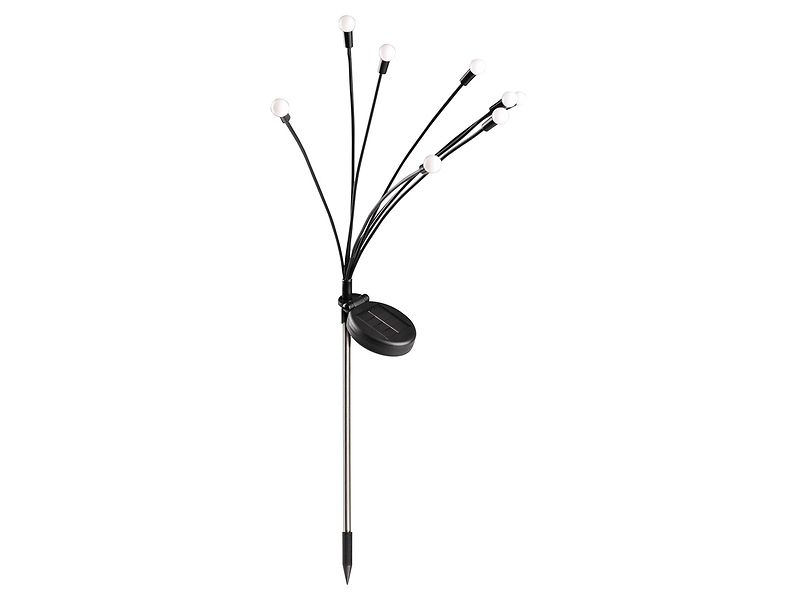 Lampa solarna Fiorini LED 8-punktowa RGB z tworzywa sztucznego czarna
