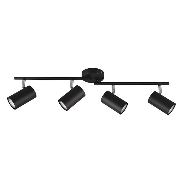 Robert ceiling spotlight, 4-spot, black/matte