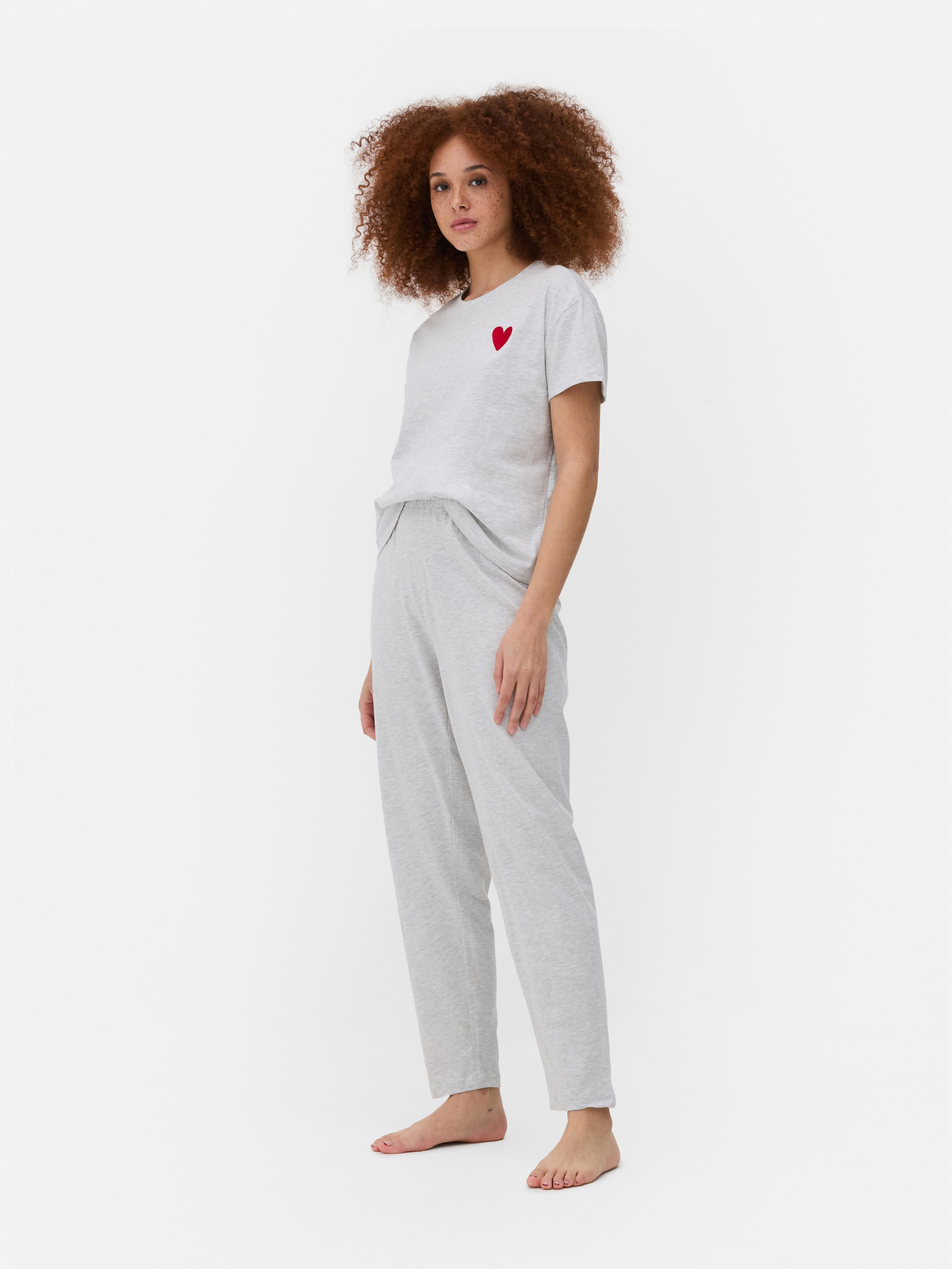 Set de pijama cu mânecă scurtă Un tricou cu mânecă scurtă și pantaloni asortați cu talie elastică