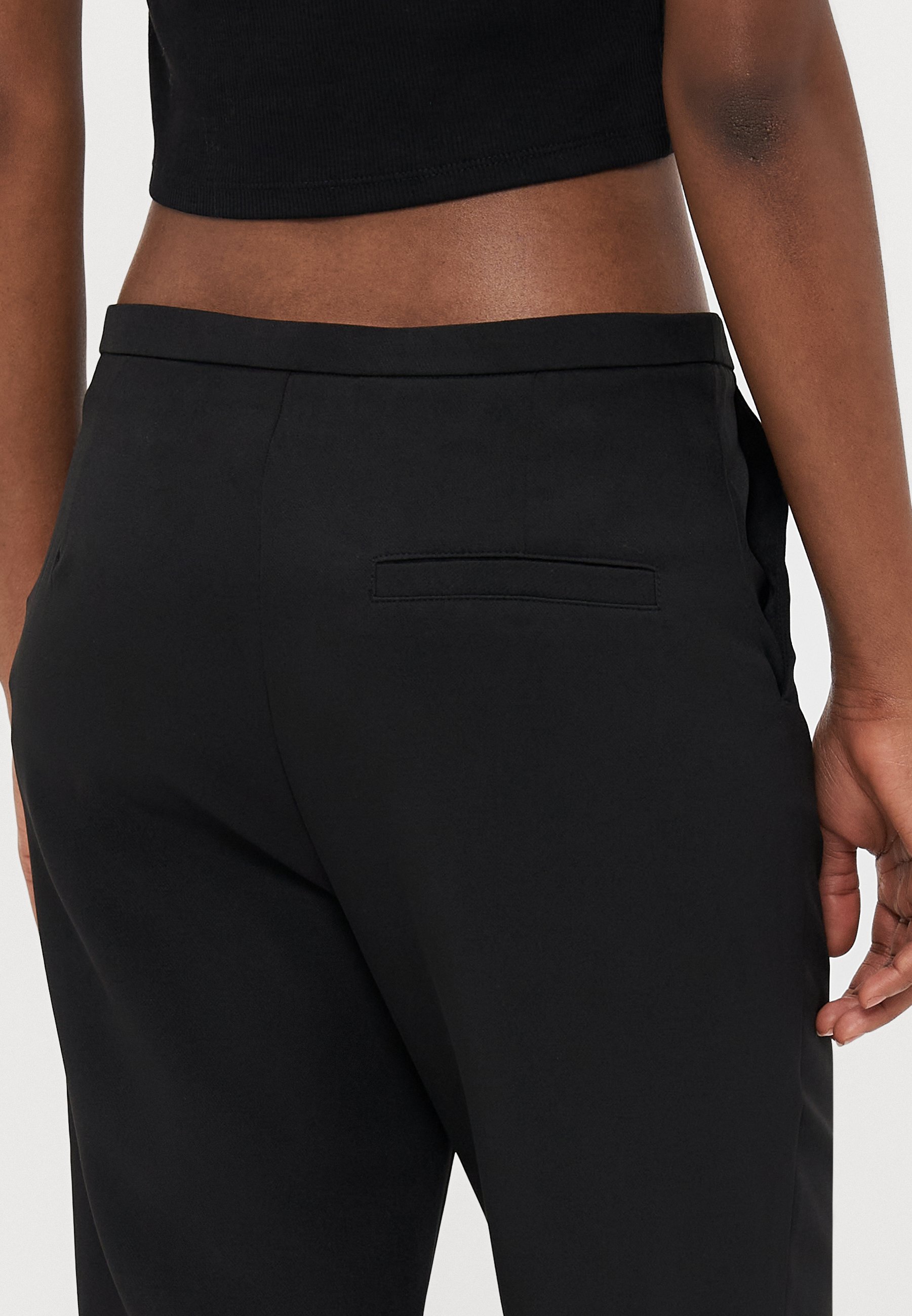 Gina Tricot Petite BOOTCUT TROUSERS - Kangashousut - black