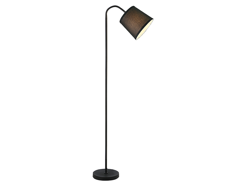 Lampa podłogowa Godric tkaninowa czarna