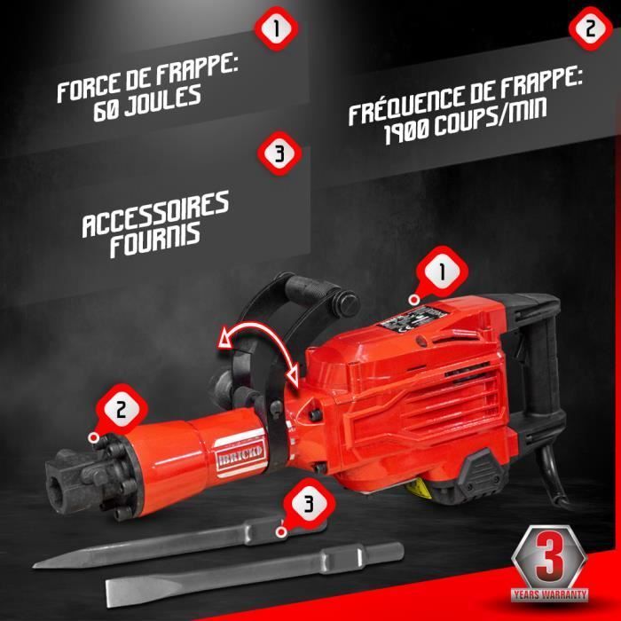 Marteau piqueur électrique BRICK 1700W - Force de frappe 60 joules