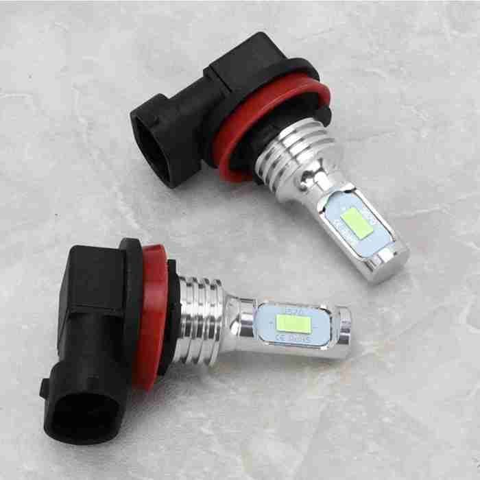 SHI- 2 bombillas LED antiniebla H8/H11 de 80 W y 8000 K, color azul hielo, 12-24 V, universales para faros de coche