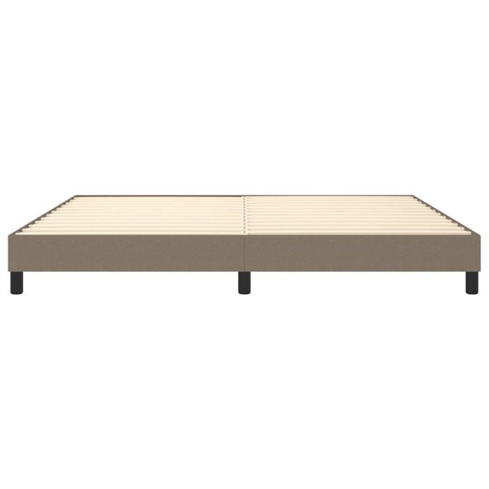 Cama de madera color topo de 200 x 200 cm - Carga máxima 150 kg - Estructura de cama de muelles color topo de 200 x 200 cm, tela 005_931918