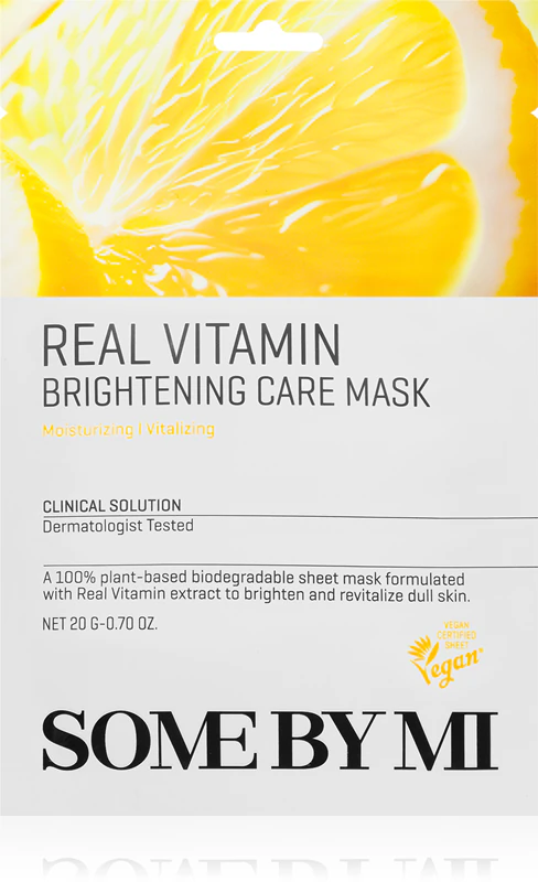 Some By Mi Clinical Solution Vitamin Brightening Care Mask is een verhelderend sheetmasker met antioxiderende eigenschappen.