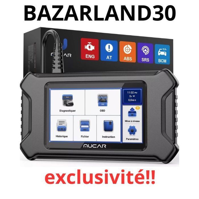 Scanner diagnostico per auto - BAZARLAND30 - MUCAR CS5 - OBDII - Touchscreen HD da 5
