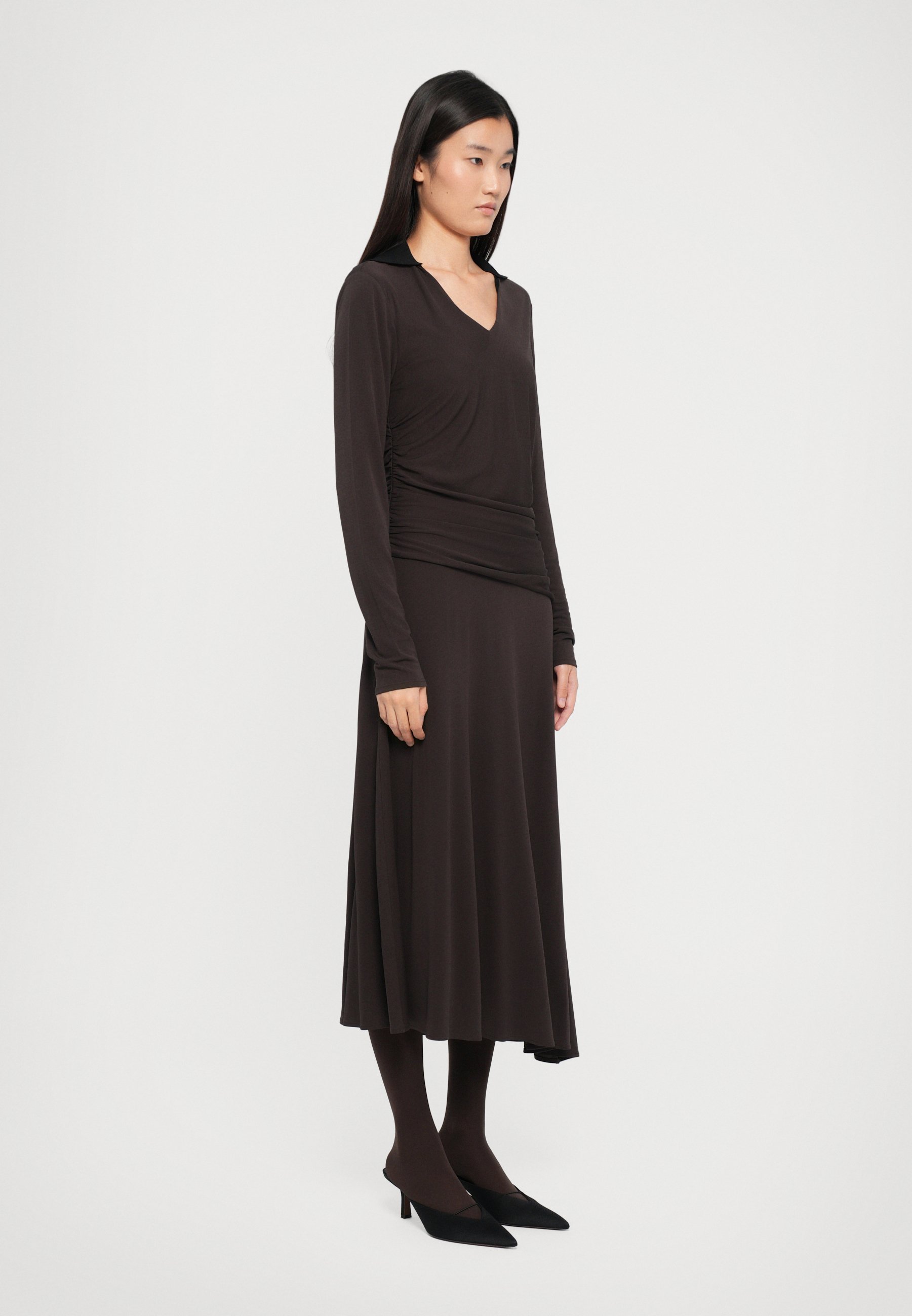 Robe à col Tory Burch - Robe de jour - moka foncé