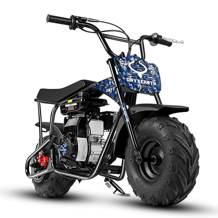 Kinder-Motocross-Motorrad, 105 cm³ – Mini-4-Takt-Dirtbike – OryxEarth – ab 13 Jahren – Benzin – Blau und Schwarz
