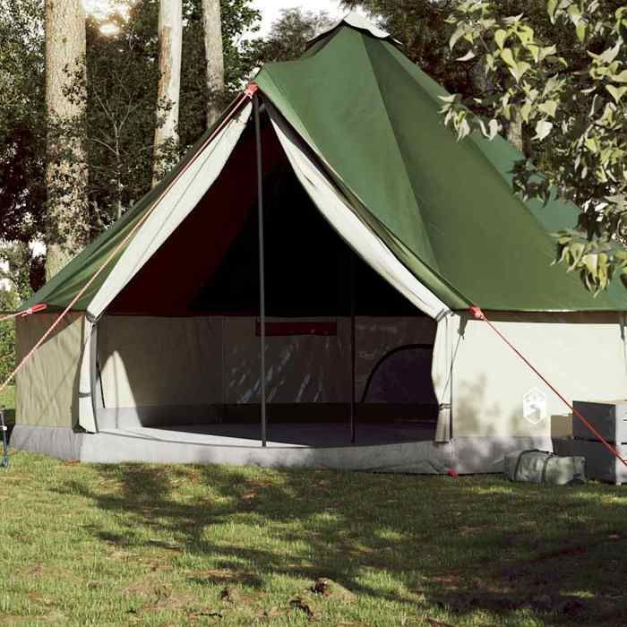 vidaXL Groene Waterdichte Tipi Familietent voor 10 personen, Tent, Tuintent, Buitenverblijf, Kampeertent, Schuilplaats 94594