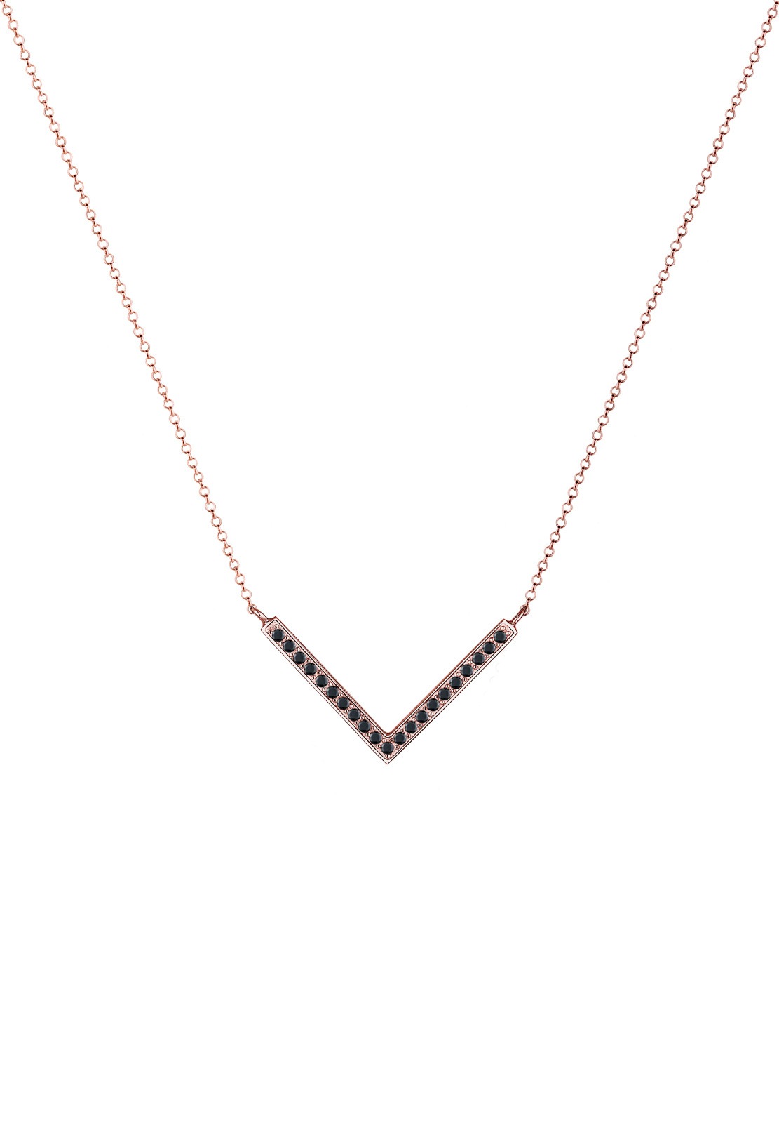 Elli Femmes V-chaîne avec cristaux en argent sterling 925 45 cm de long