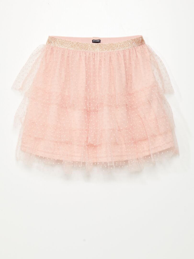 Tule rok met stippen - ROZE