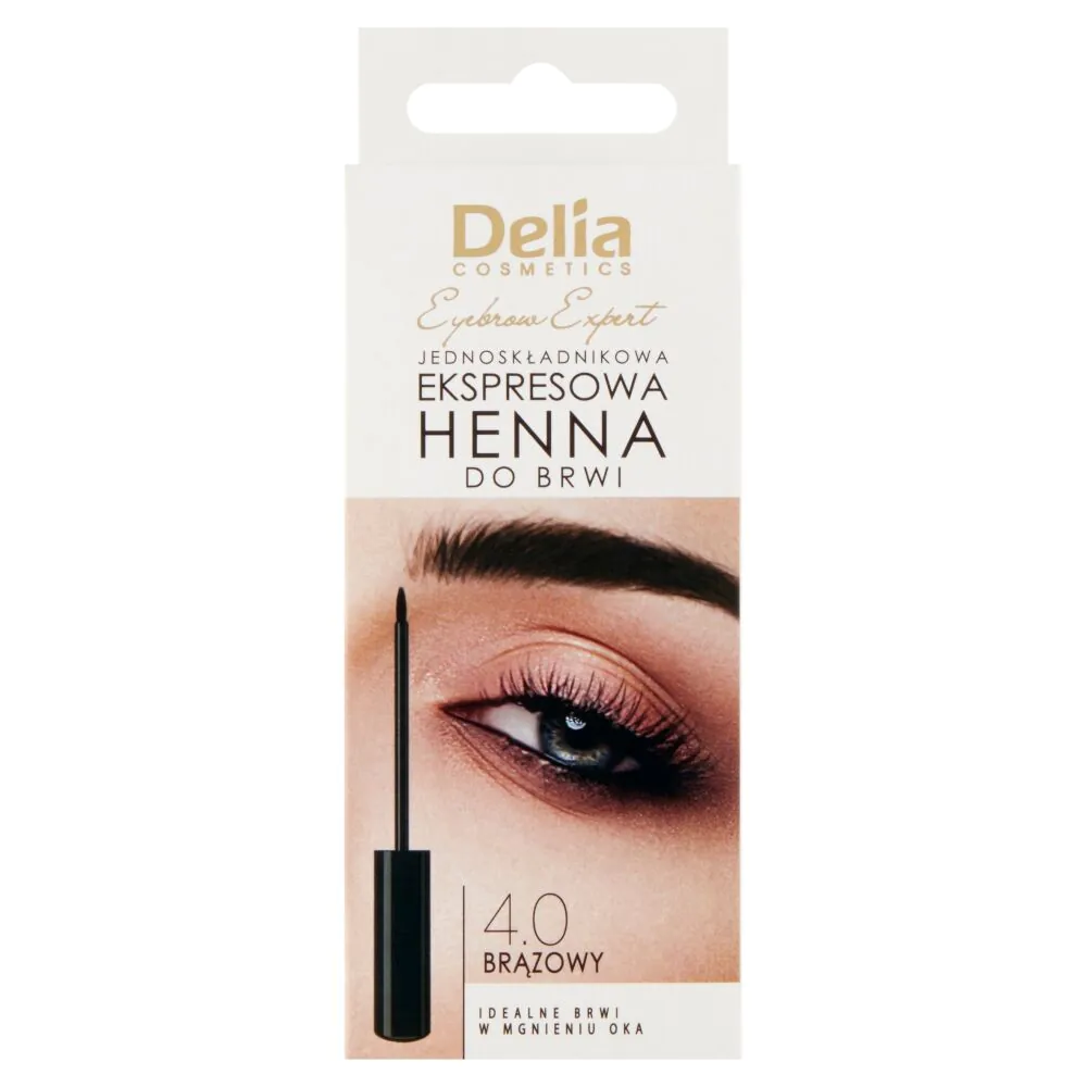 Delia Eyebrow Expert Henna do brwi ekspresowa, jednoskładnikowa 4.0 Brązowa