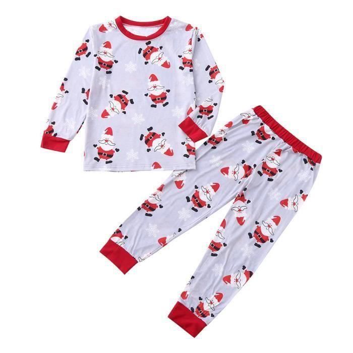 Conjunto de pijama navideño familiar para bebé niña y niño de FUNMOON, pantalón y camisón, conjunto de ropa de estar por casa de 2 piezas - Rojo