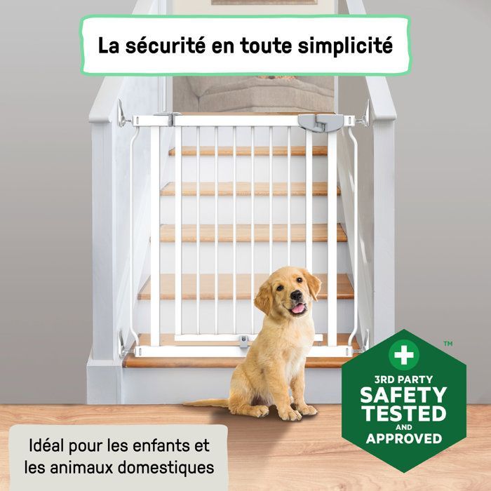 INGENUITY Barrière de sécurité sans perçage- Easy Install- de 73 à 80 cm - pression, sans vis ni perçage, enfant, bebe, escalier