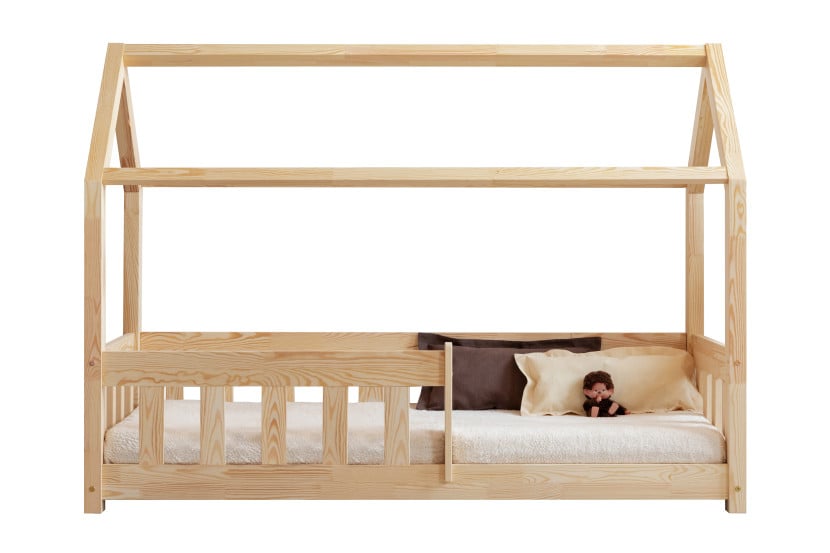 Łóżko drewniane domek dziecięce 70x140cm MBP ADEKO