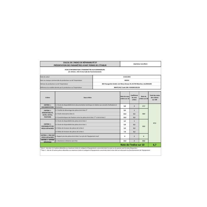 Draadloze steelstofzuiger - Bosch - BBHF214G - Oplaadbaar - Zakloos - 0,4 L