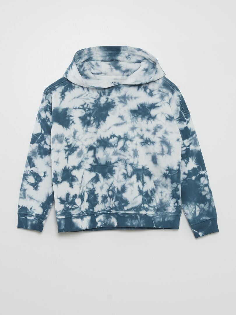 Sudadera con capucha teñida con la técnica tie-dye - AZUL