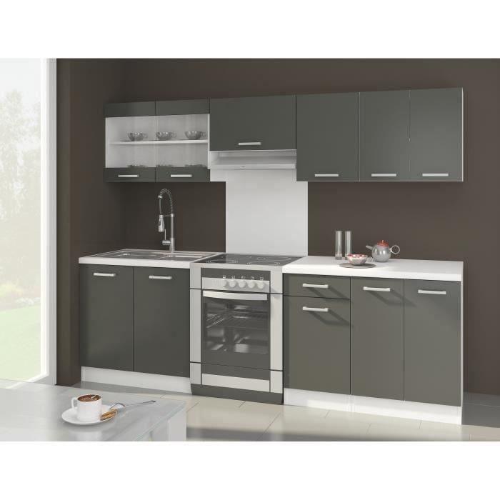 Cocina completa ULTRA con encimera de 2,40 m - 7 módulos - Gris mate