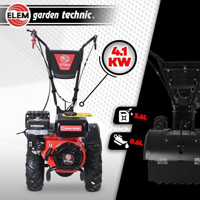 Motocultor rotativo de 212 cc, ancho de trabajo de 50 cm