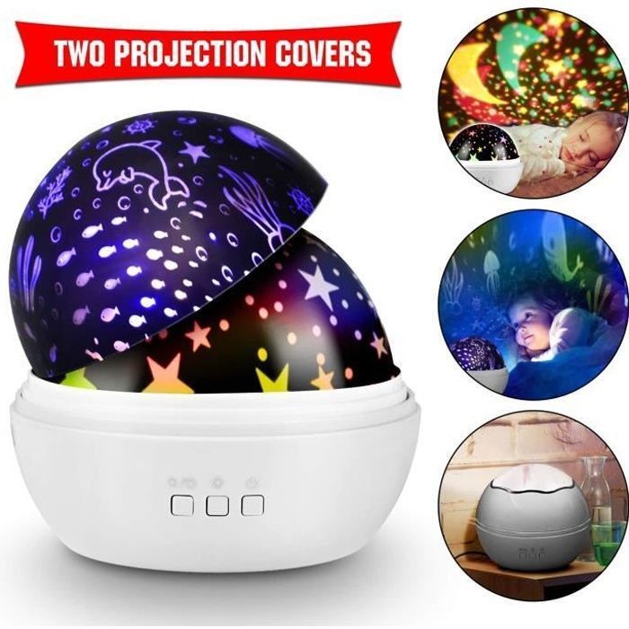 Projector - TD® - 360° Rotating - Colourful Lights - Children's Night Light - 8 Modes