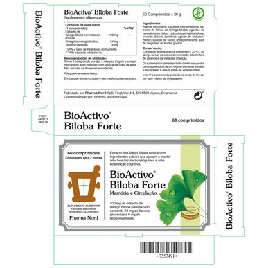 Bioaktivni dodatek za spomin in krvni obtok Biloba Forte 60 tablet 60 tablet