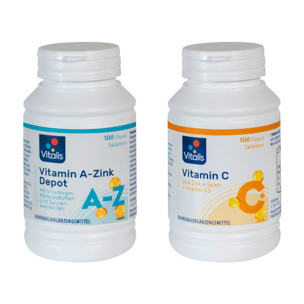 Vitamin C and Vitamin A sustained-release tablets in a bundle