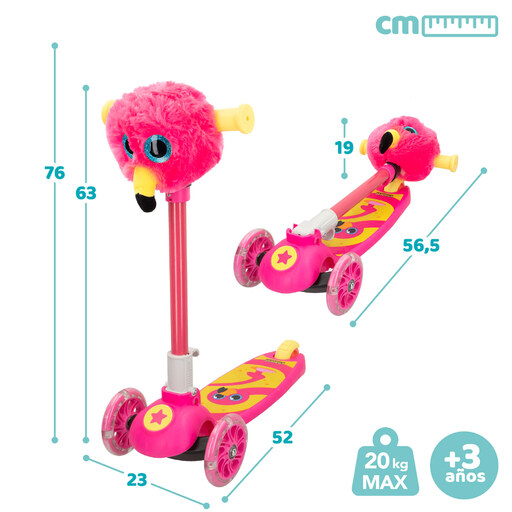  Trotinetă K3yriders Flamingo cu 3 roți
