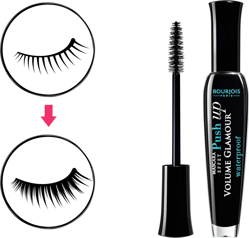 Máscara para cílios Bourjois Volume Glamour à prova d'água, que curva e dá volume.